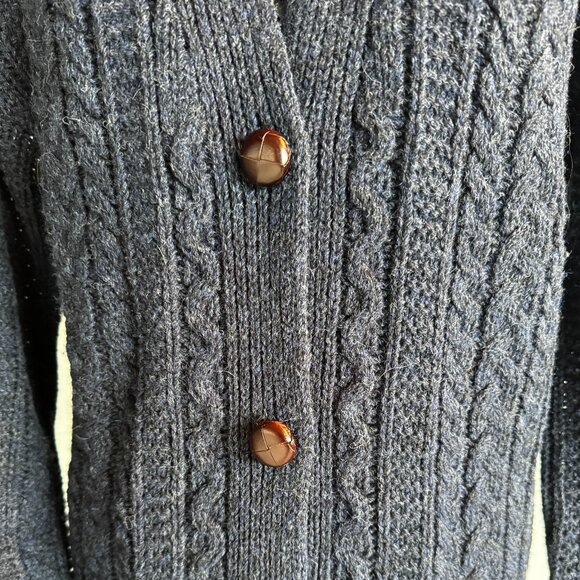 Celtic & Co. Cable Boyfriend Cardigan - Blue Medium - Picture 2 of 8